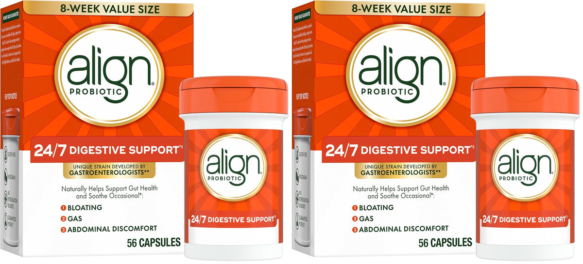 Align Probiotic, 24/7 Digestive Support*§, Probiotics for Women and Men, Probiotics for Digestive Health, Men and Womens Probiotic Capsules Help Relieve Occasional Bloating & Gas*, 56 Capsules