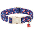 Fall Plaid Dog Collar with Maple Leaf Charm – Adjustable Autumn Checkered Dog Collar for Small Medium Large Dogs, Soft Cotton Puppy Collars with Quick Release Buckle and Metal D-Ring