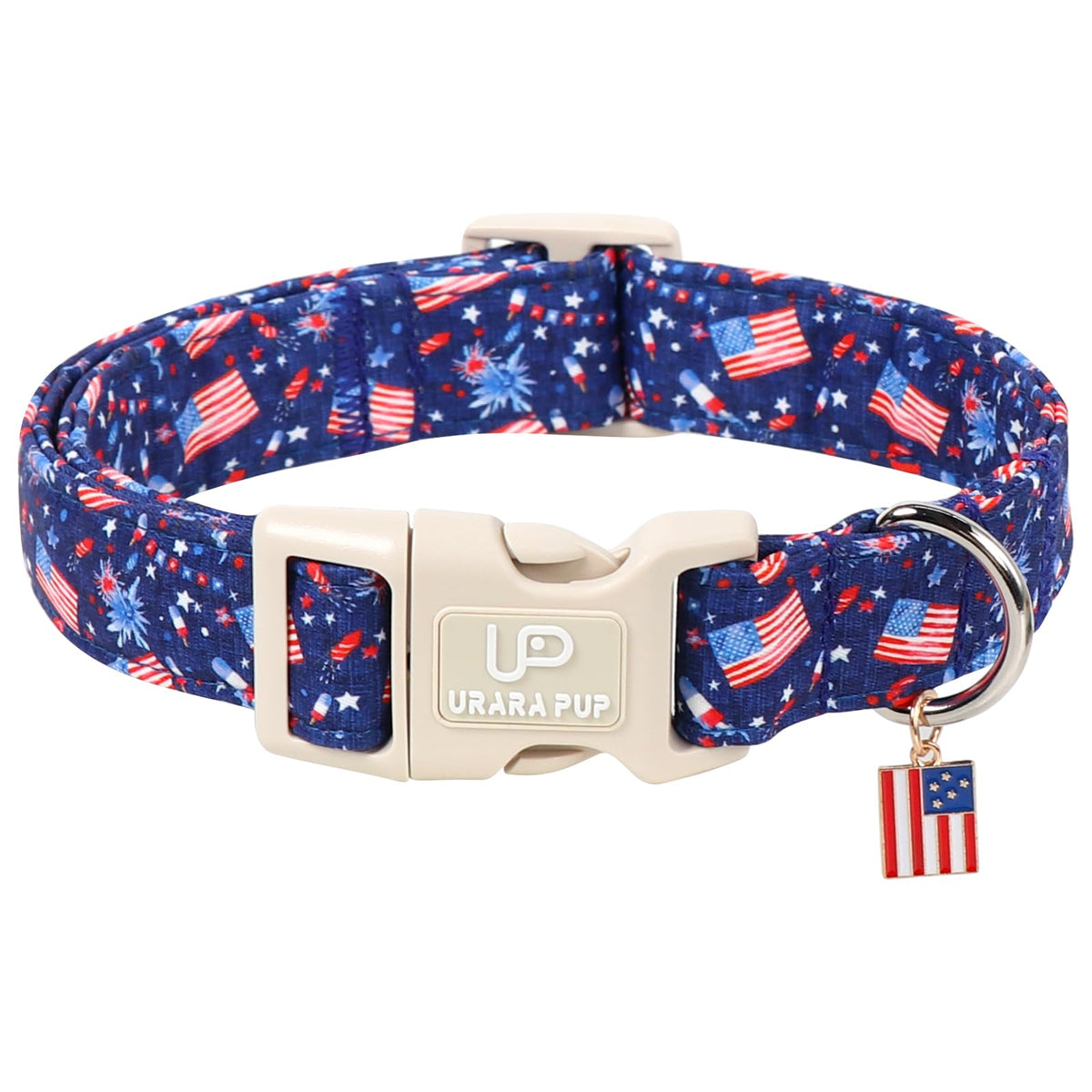 Fall Plaid Dog Collar with Maple Leaf Charm – Adjustable Autumn Checkered Dog Collar for Small Medium Large Dogs, Soft Cotton Puppy Collars with Quick Release Buckle and Metal D-Ring