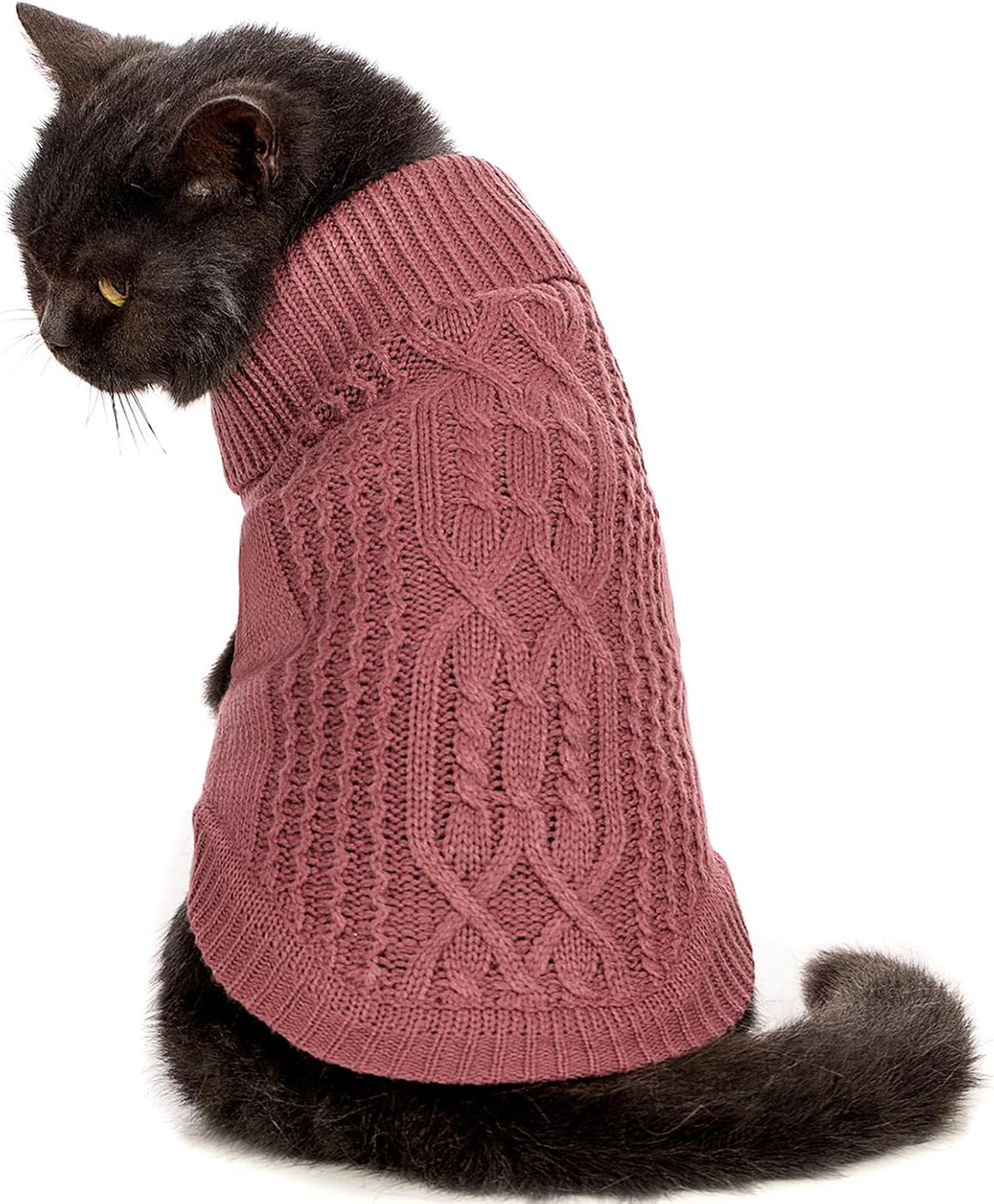 Cat Sweater Stretchy,19 Colors,6 Sizes,Snug Winter (Maple Leaf Red, Medium, Vest)