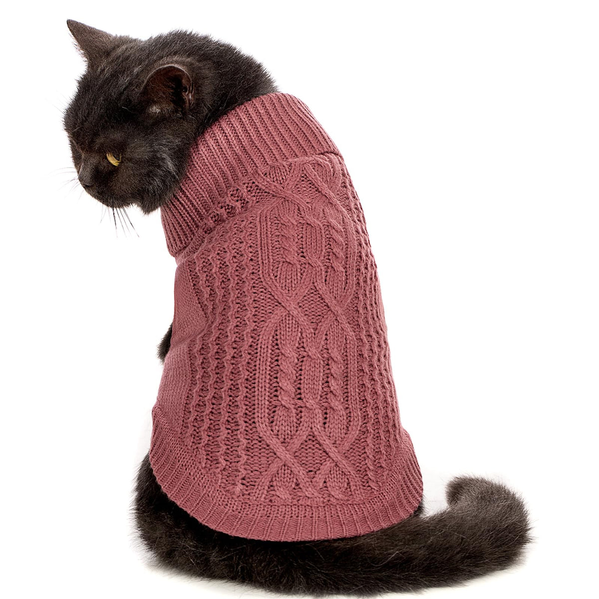 Cat Sweater Stretchy,19 Colors,6 Sizes,Snug Winter (Maple Leaf Red, Medium, Vest)