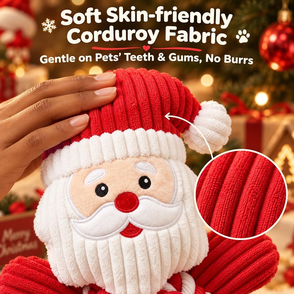 Christmas Dog Squeak Toys, Interactive Dog Toys for Aggressive Chewers
