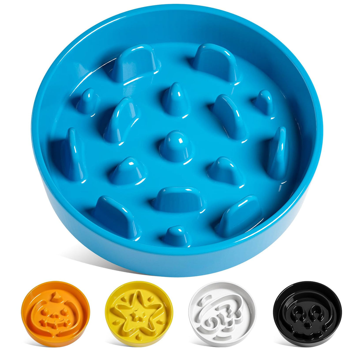 LE TAUCI Dog Bowls Slow Feeder Ceramic, 1.5 Cup Slow Feeding Bowl for Small and Medium Breed, Puzzle Dog Food Bowl for Fast Eater, Maze Purple