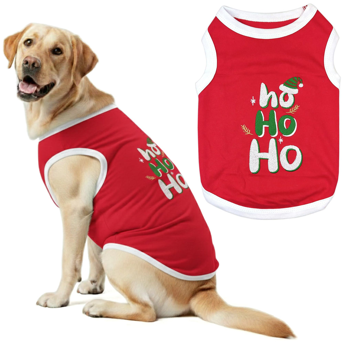 Parisian Pet Dog Tshirt - Embroidered “ Sorry Santa I Ate Your Cookies “ Dog Shirt - Lightweight Cotton Pet Christmas Outfit - Sleeveless Christmas Puppy Clothes - Shirts for Small Dogs - XXS