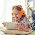 Coby Wired Kids Headphones | Lightweight Cuddle Earphones with Microphone | Volume Limiting 85dB | Plush Headset for Children| On-Ear Kids Headphones for Kids for School (Brown Bear)