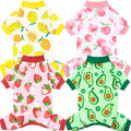 4 Pack Dog Christmas Pajamas Reindeer Puppy Clothes Cute Santa Claus Dog Pajamas Costumes Outfit Red Green Medium
