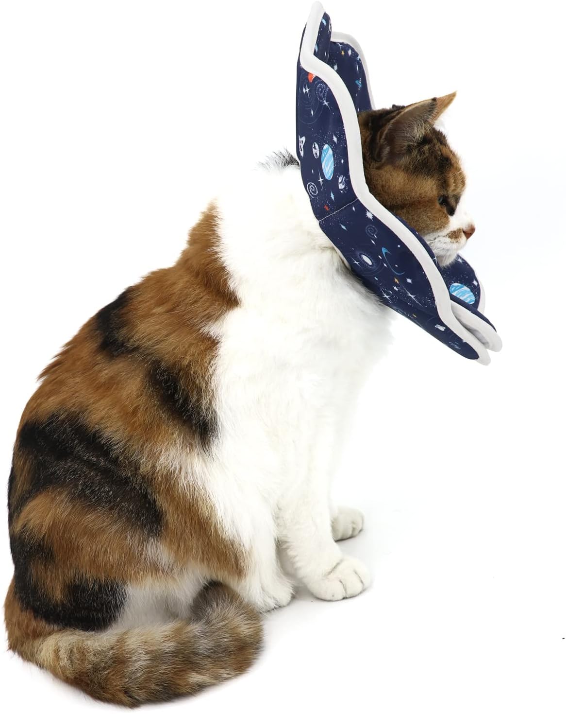 Soft Cat Cone, Adjustable Recovery Collar After Surgery to Prevent Licking Wound, Protective Cat Neck Cone, Comfortable Pet Elizabethan Collar for Cats Kittens and Puppies (M)