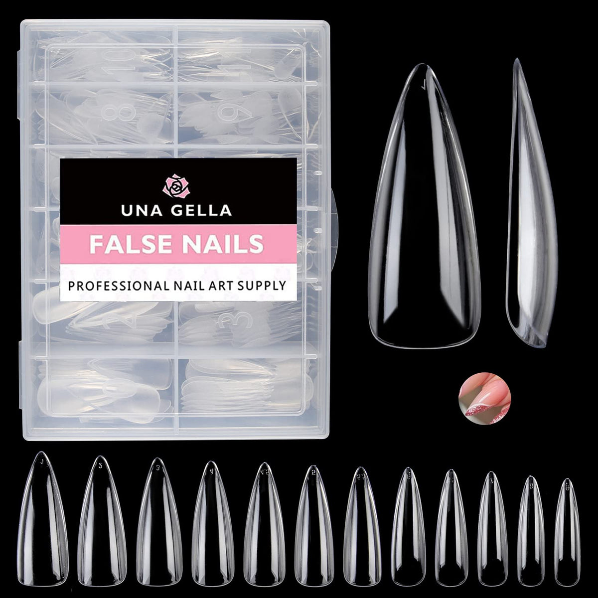 UNA GELLA French Toe Nail Press Ons, Pre-Etched 15 Sizes Sharp Square Berry Pink 180Pcs Press On Toenails False Toes Soft Gel Square Full Cover Fake Toenails for Nail Extensions DIY Salon Pedicure
