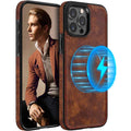 LOHASIC for iPhone 17 Leather Case, Magnetic Phone Case 6.3", Vintage Brown