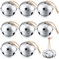 Zhengmy 16 Pcs Large Christmas Jingle Star Bell Xmas Ornament, Gold