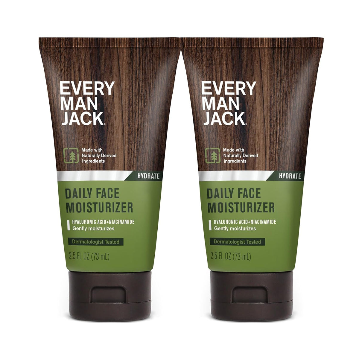 Every Man Jack Daily Face Lotion for Men, Unscented, 2.5 oz (2pk)