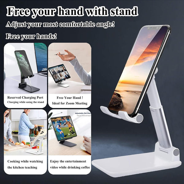 Meetuo 2 Pcs Cell Phone Stand for Desk Adjustable Desktop Phone Holder