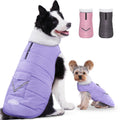 Dog Winter Coat for X-Large Dogs, Easy on Dog Snow Fleece Coat Velcro Waterproof Pet Puffer Jacket with Harness Hole Adjustable Reflective Quilted Pet Cold Weather Vest for Girl Female