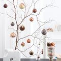 HipTree 12ct 2.36 in Copper Gold Velvet Baubles for Tabletop Christmas Tree