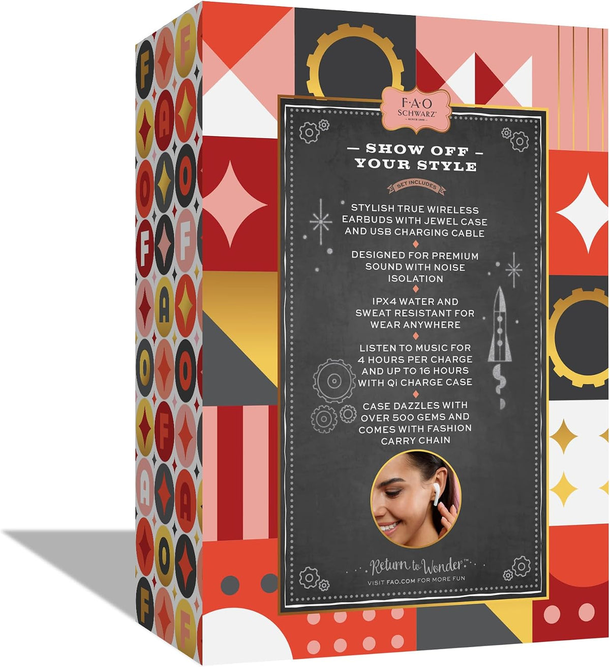FAO Schwarz® Bling Tunes Wireless Fashion Earbuds with Charging Case