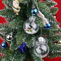12 Pcs 3.15 Inch Clear Plastic Fillable Ornament Balls, Removable Top Clear Hanging Ornaments Ball, DIY Plastic Ornaments Round Balls, Perfect for Decoration On Christmas Trees, Wedding, Party