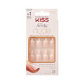 KISS Salon Acrylic Press On Nails, Nail glue included, 'Cashmere', French, Medium Size, Squoval Shape, Includes 28 Nails, 2g Glue, 1 Manicure Stick, 1 Mini file