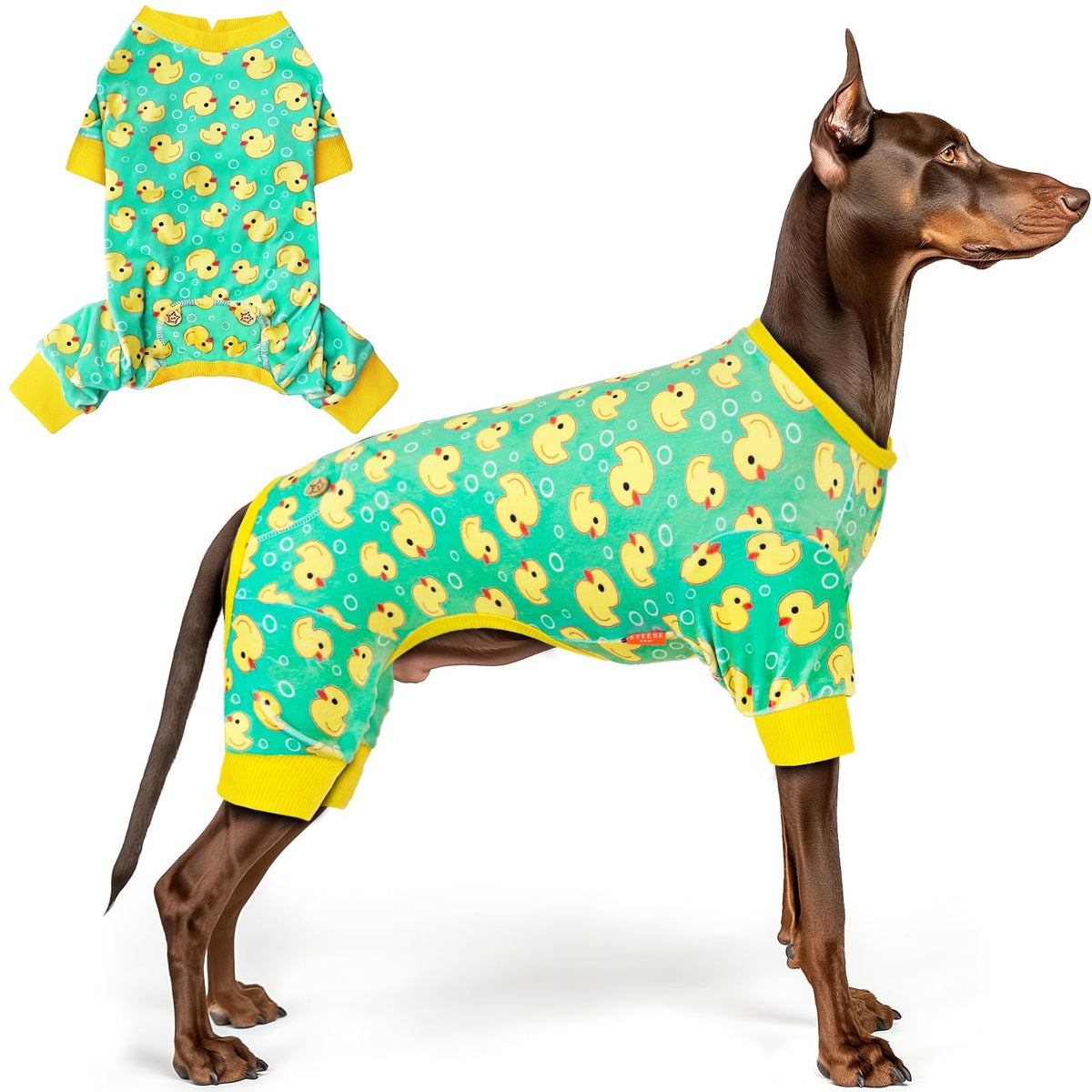 KYEESE Dog Christmas Pajamas for Small Dog Velvet Onesie with Red Snowflake