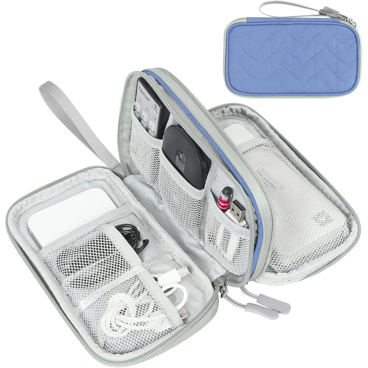 FYY Electronic Organizer, Travel Tech Pouch Bag, Cable Organizer Black
