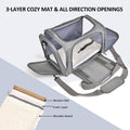 Henkelion Cat Carriers Dog Carrier Pet Carrier For Small / Medium Cats Dogs Puppies (Up To 15lbs), TSA Airline Approved Small Dog Carrier Soft Sided, Collapsible Waterproof Travel Puppy Carrier - Grey