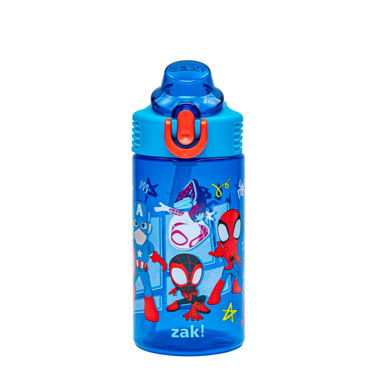 Zak Designs Sanrio Hello Kitty Sage 16oz Leak-Proof Straw Kids Water Bottle | BPA Free, Durable Plastic, Cupholder Friendly, Dishwasher Safe, Easy to Clean, Lid Lock, Handle, For School, Home, Travel
