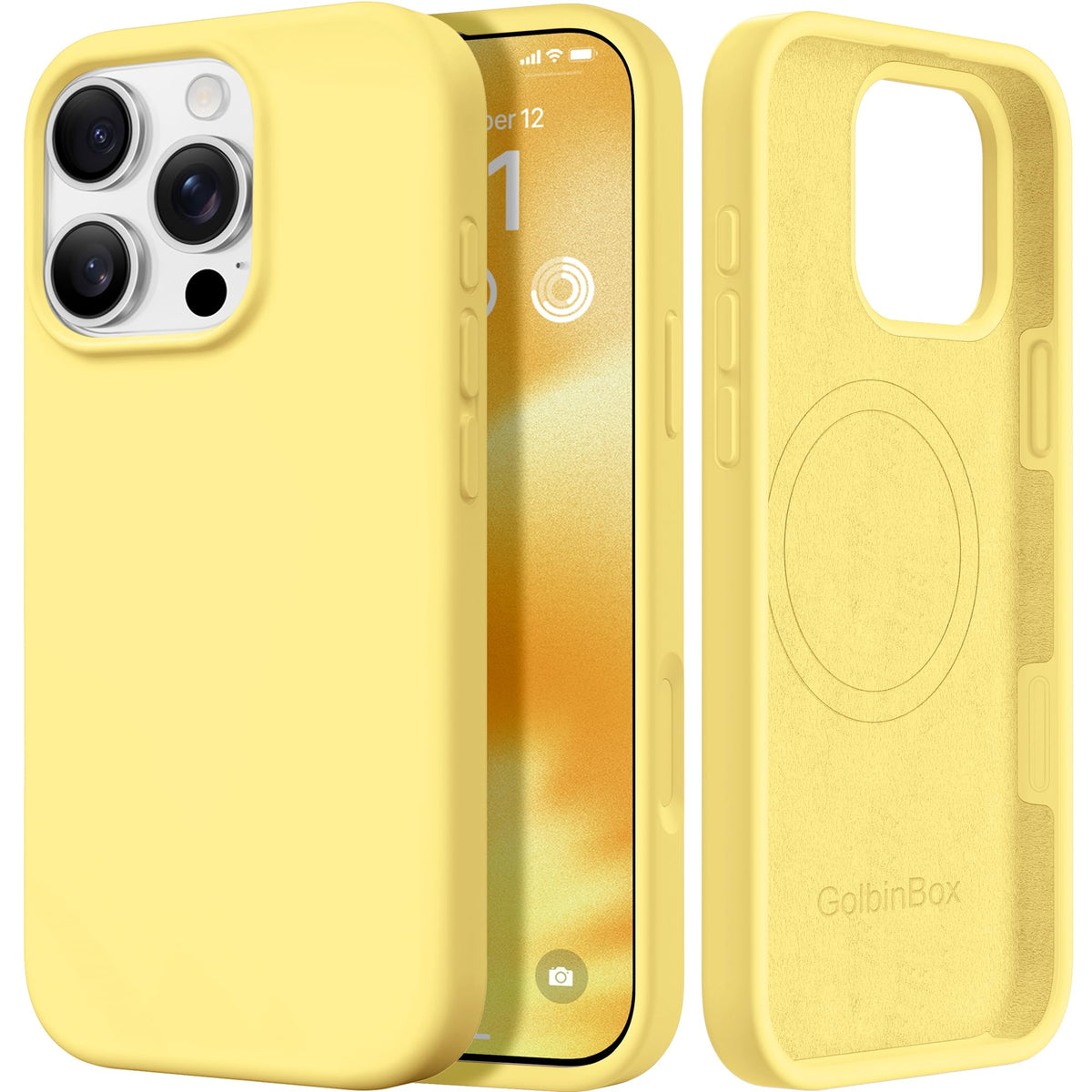 GolbinBox Magnetic for iPhone 16 Pro Max Case, Silicone Cover, Chalk Pink