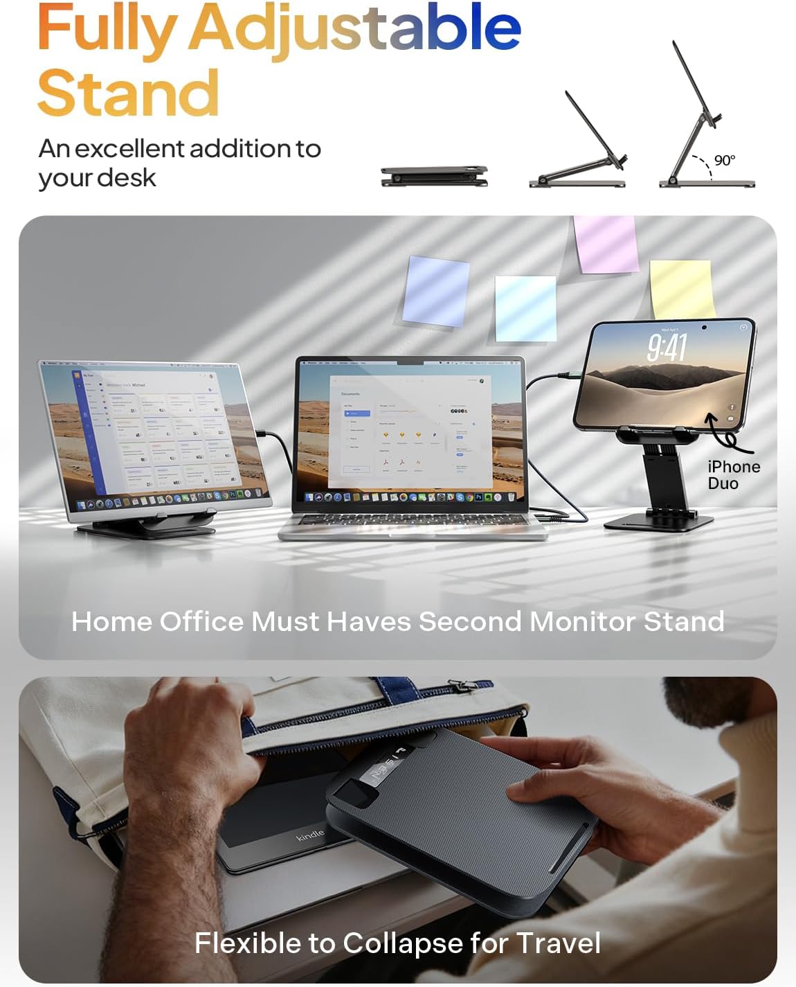 LISEN iPad Stand Tablet Holder for Desk, Kindle Accessories Stand for Apple