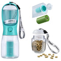 Cibaabo Dog Water Bottle with Food Container & Poop Bag Holder, Travel Water Bowl, Portable Pet Dispenser, Dog Gifts Stuff Accessories Items, Puppy Essentials for Yorkie Chihuahua Walking Hiking