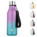 Konokyo Insulated Water Bottle with Strap,18 oz Double Wall Stainless Steel Vacuum Bottles Metal Water Flask,Macaron Green