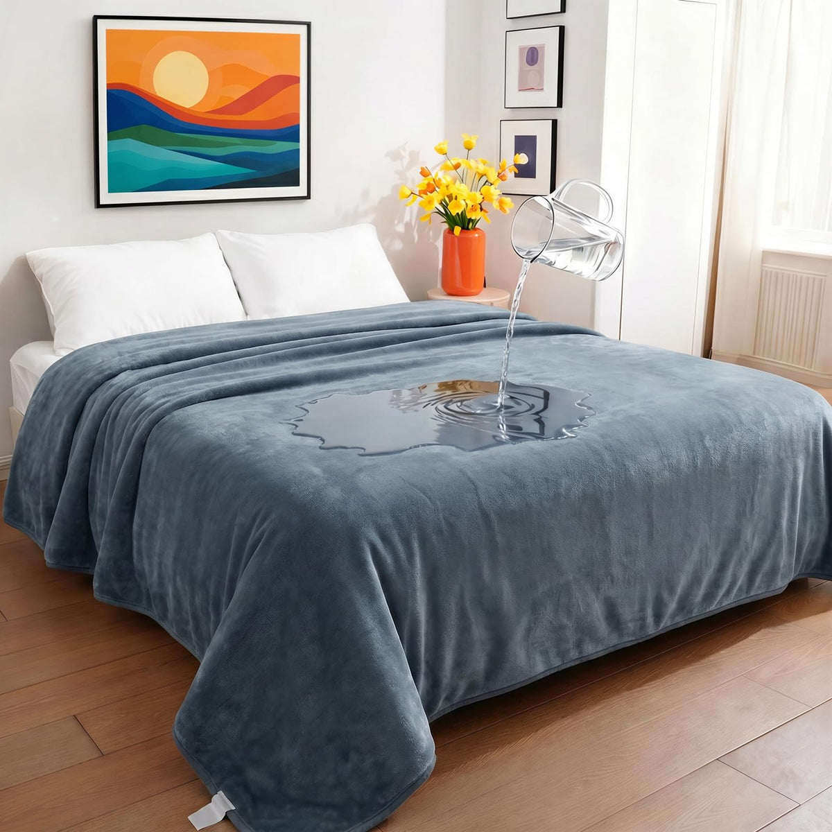 Sunheir Waterproof Dog Blankets for Small Dogs, Pet Blanket for Bed, Couch
