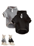 QWINEE Basic Dog Hoodie Sweatshirt Puppy Sweater Warm Cat Costumes Pet Clothes for Chihuahua Puppy Kitten Small Medium Dogs Cadet Blue Medium