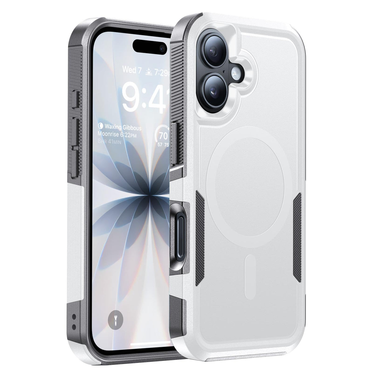 Magnetic for iPhone 16 Case Rugged Dual-Layer Shockproof Black