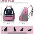 Cawypety Cat Backpack Carrier Large Space Bubble Backpack up to 12lbs Pink