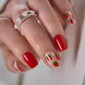 CurvLife Short Square Halloween Glow-in-the-Dark Press On Nails