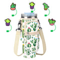 Stanley Cup Bag, Cup Holder for Stanley 30oz/40oz Tumbler with Handle, Stanley Carrier Bag with 4Pcs Cute Straw Topper for Stanley Cup Accessories