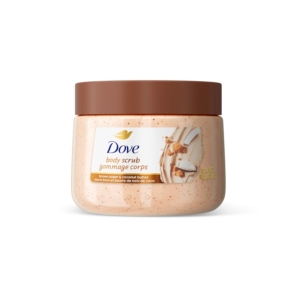 Dove Body Scrub Macadamia & Rice Milk, 15 oz | Exfoliating body scrub that deeply nourishes and reveals soft, smooth and radiant skin