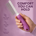 Poodle Pet Detangling Pet Comb with Long & Short Stainless Steel Teeth for Removing Matted Fur, Knots & Tangles – Detangler Tool Accessories for Safe & Gentle DIY Dog & Cat Grooming