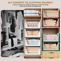 Upgraded Closet Organizers and Storage, Stackable Closet Organizer Basket | 5 Pack Foldable Closet Storage Bins for Bathroom Laundry Room Wardrobe Storage, Space-Saving Clothes Drawer Organizer
