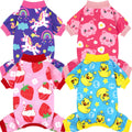 4 Pack Dog Christmas Pajamas Reindeer Puppy Clothes Cute Santa Claus Dog Pajamas Costumes Outfit Red Green Medium