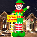 Danxilu Christmas Inflatables 10 FT Long Santa Sleigh and Reindeer Decor