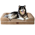 EHEYCIGA Orthopedic Dog Beds Large Sized Dog, Waterproof Memory Foam Pet Bed with Sides, Non-Slip Bottom Large Pet Bed with Washable Removable Cover, Grey