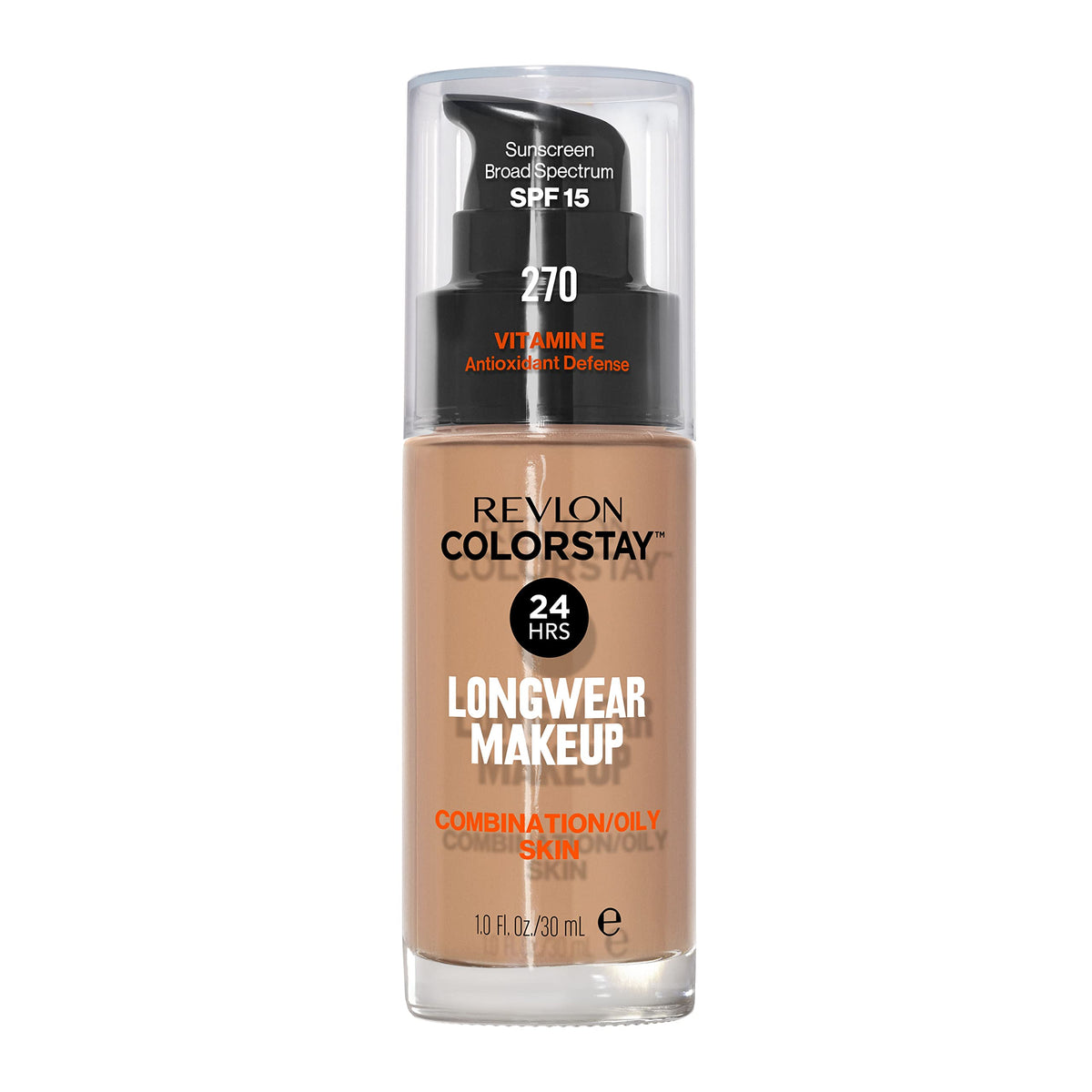 Revlon Liquid Foundation, ColorStay Face Makeup for Combination & Oily Skin, SPF 15, Medium-Full Coverage with Matte Finish, 360 Golden Caramel, 1 Fl Oz