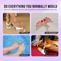 BTArtbox Press on Toenails Short, White French Tips Toenail Press Ons Square for Women, Light Weight Press on Toe Nails with Glue, Fake Toenails in 16 Sizes- 32 Toenails Kit, Timeless Grace