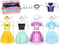 LIMIROLER Princess Dress Up Clothes for Little Girl Role Play Costume Gift Set Princess Dress Up Toys for Toddler Girls