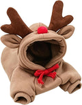 Warm Cute Dog Hoodie Clothes Winter Cute Coat, Coffee Reindeer L