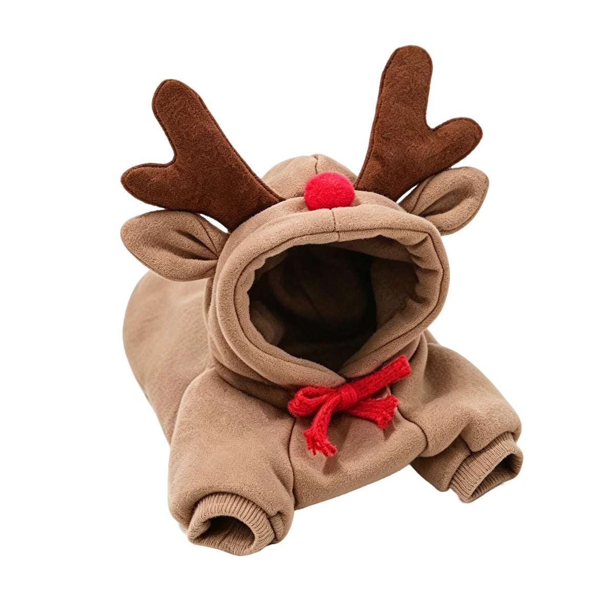 Warm Cute Dog Hoodie Clothes Winter Cute Coat, Coffee Reindeer L
