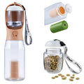 Cibaabo Dog Water Bottle with Food Container & Poop Bag Holder, Travel Water Bowl, Portable Pet Dispenser, Dog Gifts Stuff Accessories Items, Puppy Essentials for Yorkie Chihuahua Walking Hiking