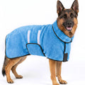 Dog Bathrobe, Super Absorbent for Small to Large Dogs, Dark Blue XL | Dog Robes with Soft Fleece, Warm & Cozy, Adjustable Fit, and Quick Drying Coat for Baths Swimming and Grooming
