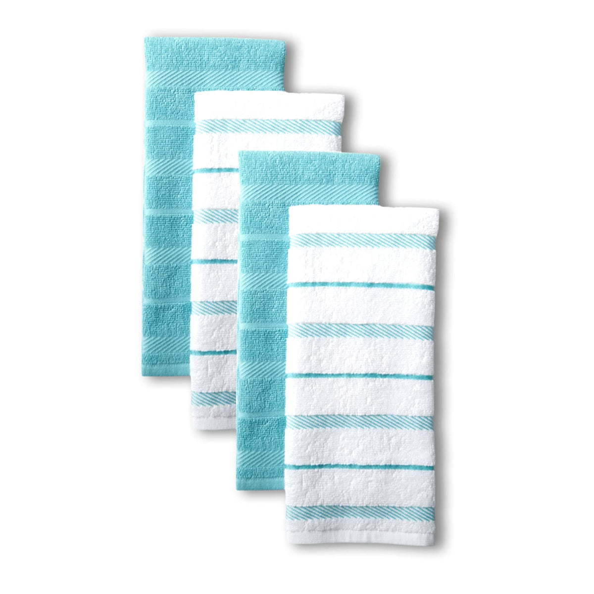 KitchenAid Albany Kitchen Towel 4-Pack Set, Honey Orange/White, 16"x26"