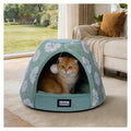 BALANCE Cat Beds for Indoor Cats, 2-in-1 Cat Bed Cave with Anti-Slip Bottom and Ultra-Soft Plush, Cozy Cats House Tent for Kittens and Small Dogs, 19 Inches, Blue